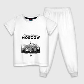 Детская пижама хлопок с принтом Москва, ВДНХ в Кировске, 100% хлопок |  брюки и футболка прямого кроя, без карманов, на брюках мягкая резинка на поясе и по низу штанин
 | 