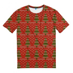 Мужская футболка 3D с принтом Простой свитер 2 в Кировске, 100% полиэфир | прямой крой, круглый вырез горловины, длина до линии бедер | ангел | ёлка | ель | зима | колокольчик | нг | новый год | рождество | санта | свитер | сердце | снег