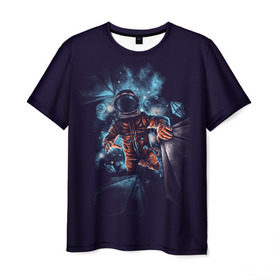 Мужская футболка 3D с принтом Неизвестная галактика в Кировске, 100% полиэфир | прямой крой, круглый вырез горловины, длина до линии бедер | Тематика изображения на принте: astro | cosmo | galaxy | planet | space | star | астронавт | галактика | звезды | космонавт | космос | планета