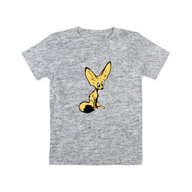 Детская футболка хлопок с принтом Лисенок в Кировске, 100% хлопок | круглый вырез горловины, полуприлегающий силуэт, длина до линии бедер | животное | лиса | фенек