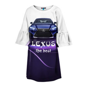 Детское платье 3D с принтом Lexus the best в Кировске, 100% полиэстер | прямой силуэт, чуть расширенный к низу. Круглая горловина, на рукавах — воланы | lexus | авто | автомобиль | водитель | лексус | машина | тачка