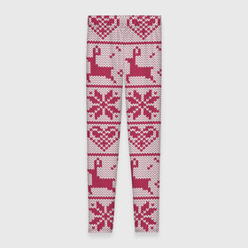 Леггинсы 3D с принтом Розовый свитер в Кировске, 80% полиэстер, 20% эластан | Эластичный пояс, зауженные к низу, низкая посадка | ангел | ёлка | ель | зима | колокольчик | нг | новый год | олень | рождество | санта | свитер | снег