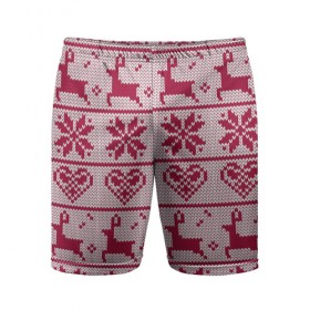 Мужские шорты 3D спортивные с принтом Розовый свитер в Кировске,  |  | ангел | ёлка | ель | зима | колокольчик | нг | новый год | олень | рождество | санта | свитер | снег