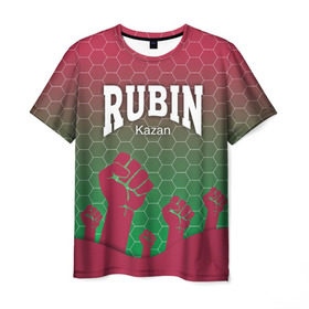 Мужская футболка 3D с принтом Rubin Kazan в Кировске, 100% полиэфир | прямой крой, круглый вырез горловины, длина до линии бедер | Тематика изображения на принте: казань | рубин