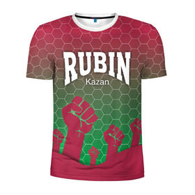 Мужская футболка 3D спортивная с принтом Rubin Kazan в Кировске, 100% полиэстер с улучшенными характеристиками | приталенный силуэт, круглая горловина, широкие плечи, сужается к линии бедра | казань | рубин