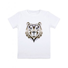 Детская футболка хлопок с принтом Медведь в Кировске, 100% хлопок | круглый вырез горловины, полуприлегающий силуэт, длина до линии бедер | животные | медведь | природа
