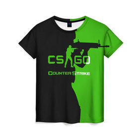 Женская футболка 3D с принтом CS GO в Кировске, 100% полиэфир ( синтетическое хлопкоподобное полотно) | прямой крой, круглый вырез горловины, длина до линии бедер | csgo | global offensive | контр страйк | контра