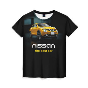 Женская футболка 3D с принтом Nissan the best car в Кировске, 100% полиэфир ( синтетическое хлопкоподобное полотно) | прямой крой, круглый вырез горловины, длина до линии бедер | nissan | авто | автомобиль | водитель | машина | ниссан | тачка