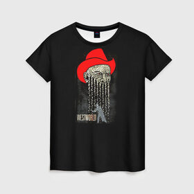 Женская футболка 3D с принтом Мир дикого запада 4 в Кировске, 100% полиэфир ( синтетическое хлопкоподобное полотно) | прямой крой, круглый вырез горловины, длина до линии бедер | westworld | западный мир | мир дикого запада