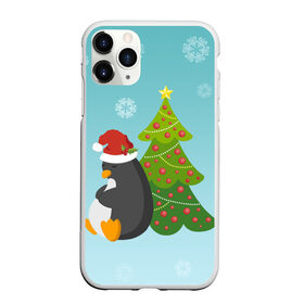 Чехол для iPhone 11 Pro Max матовый с принтом Новогодний пингвинчик в Кировске, Силикон |  | елка | новый год | пингвин