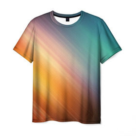 Мужская футболка 3D с принтом Стильный окрас в Кировске, 100% полиэфир | прямой крой, круглый вырез горловины, длина до линии бедер | градиент | полосы | разноцветный