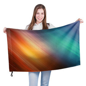 Флаг 3D с принтом Стильный окрас в Кировске, 100% полиэстер | плотность ткани — 95 г/м2, размер — 67 х 109 см. Принт наносится с одной стороны | градиент | полосы | разноцветный