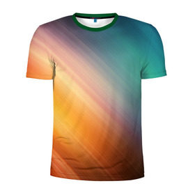 Мужская футболка 3D спортивная с принтом Стильный окрас в Кировске, 100% полиэстер с улучшенными характеристиками | приталенный силуэт, круглая горловина, широкие плечи, сужается к линии бедра | градиент | полосы | разноцветный