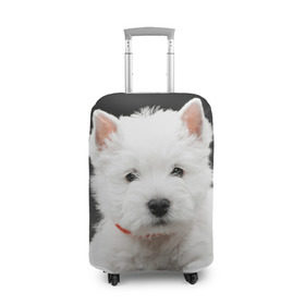 Чехол для чемодана 3D с принтом Вест-хайленд-уайт-терьер в Кировске, 86% полиэфир, 14% спандекс | двустороннее нанесение принта, прорези для ручек и колес | Тематика изображения на принте: вест хайленд уайт терьер | животное | порода | собака