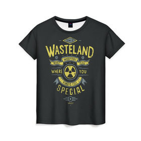 Женская футболка 3D с принтом Come to Wasteland в Кировске, 100% полиэфир ( синтетическое хлопкоподобное полотно) | прямой крой, круглый вырез горловины, длина до линии бедер | atom | bomb | boy | fallout | radioactive | vault | wasteland | атом | бой | бомба | волт | мальчик | радиация | фоллаут | ядерная