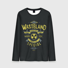 Мужской лонгслив 3D с принтом Come to Wasteland в Кировске, 100% полиэстер | длинные рукава, круглый вырез горловины, полуприлегающий силуэт | atom | bomb | boy | fallout | radioactive | vault | wasteland | атом | бой | бомба | волт | мальчик | радиация | фоллаут | ядерная