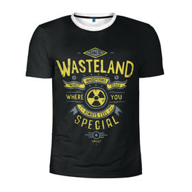 Мужская футболка 3D спортивная с принтом Come to Wasteland в Кировске, 100% полиэстер с улучшенными характеристиками | приталенный силуэт, круглая горловина, широкие плечи, сужается к линии бедра | atom | bomb | boy | fallout | radioactive | vault | wasteland | атом | бой | бомба | волт | мальчик | радиация | фоллаут | ядерная