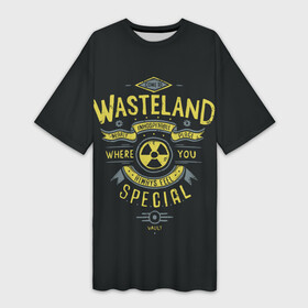 Платье-футболка 3D с принтом Come to Wasteland в Кировске,  |  | atom | bomb | boy | fallout | radioactive | vault | wasteland | атом | бой | бомба | волт | мальчик | радиация | фоллаут | ядерная