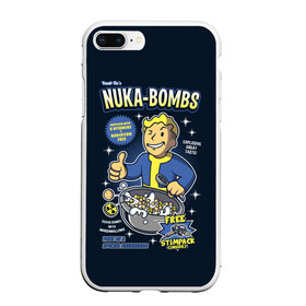 Чехол для iPhone 7Plus/8 Plus матовый с принтом Nuka Bombs в Кировске, Силикон | Область печати: задняя сторона чехла, без боковых панелей | atom | bomb | boy | fallout | radioactive | vault | wasteland | атом | бой | бомба | волт | мальчик | радиация | фоллаут | ядерная