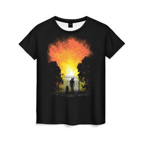 Женская футболка 3D с принтом Wasteland Apocalypse в Кировске, 100% полиэфир ( синтетическое хлопкоподобное полотно) | прямой крой, круглый вырез горловины, длина до линии бедер | atom | bomb | boy | fallout | radioactive | vault | wasteland | атом | бой | бомба | волт | мальчик | радиация | фоллаут | ядерная