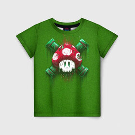 Детская футболка 3D с принтом Mario Mushroom в Кировске, 100% гипоаллергенный полиэфир | прямой крой, круглый вырез горловины, длина до линии бедер, чуть спущенное плечо, ткань немного тянется | Тематика изображения на принте: 8 bit | 8 бит | nintendo | гриб | нинтендо