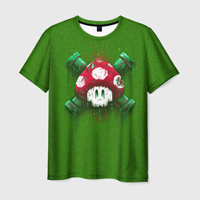Мужская футболка 3D с принтом Mario Mushroom в Кировске, 100% полиэфир | прямой крой, круглый вырез горловины, длина до линии бедер | Тематика изображения на принте: 8 bit | 8 бит | nintendo | гриб | нинтендо