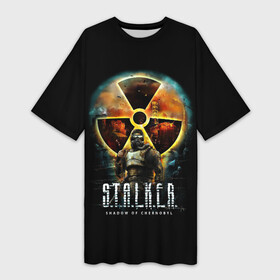 Платье-футболка 3D с принтом STALKER: Shadow of Chernobyl в Кировске,  |  | chernobyl | radiation | radioactive | stalker | ukraine | zone | зона | радиация | радиоактивность | сталкер | украина | чернобыль
