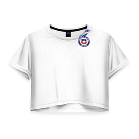 Женская футболка 3D укороченная с принтом Сборная Чили в Кировске, 100% полиэстер | круглая горловина, длина футболки до линии талии, рукава с отворотами | 