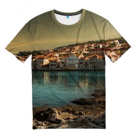 Мужская футболка 3D с принтом Хорватия в Кировске, 100% полиэфир | прямой крой, круглый вырез горловины, длина до линии бедер | город | пейзаж