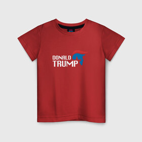 Детская футболка хлопок с принтом Donald Trump logo в Кировске, 100% хлопок | круглый вырез горловины, полуприлегающий силуэт, длина до линии бедер | Тематика изображения на принте: дональд | трамп