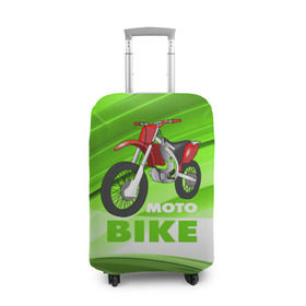 Чехол для чемодана 3D с принтом Motobike в Кировске, 86% полиэфир, 14% спандекс | двустороннее нанесение принта, прорези для ручек и колес | байк | байкер | мото | мотогонки | мотоспорт | мотоцикл