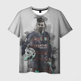 Мужская футболка 3D с принтом Lionel Messi в Кировске, 100% полиэфир | прямой крой, круглый вырез горловины, длина до линии бедер | Тематика изображения на принте: лионель | месси