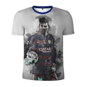 Мужская футболка 3D спортивная с принтом Lionel Messi в Кировске, 100% полиэстер с улучшенными характеристиками | приталенный силуэт, круглая горловина, широкие плечи, сужается к линии бедра | лионель | месси