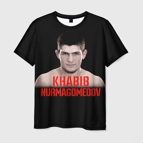 Мужская футболка 3D с принтом Хабиб Нурмагомедов в Кировске, 100% полиэфир | прямой крой, круглый вырез горловины, длина до линии бедер | ufc