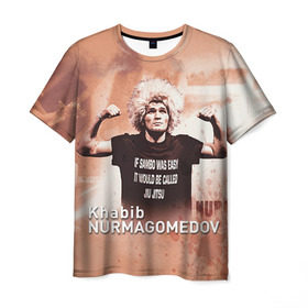 Мужская футболка 3D с принтом Хабиб Нурмагомедов в Кировске, 100% полиэфир | прямой крой, круглый вырез горловины, длина до линии бедер | ufc | хабиб нурмагомедов