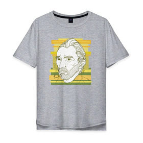 Мужская футболка хлопок Oversize с принтом Ван Гог в Кировске, 100% хлопок | свободный крой, круглый ворот, “спинка” длиннее передней части | ван гог | геометрия | глаз | знаенитость | лайнворк | мода | рисунок | тату | художник