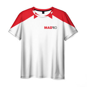 Мужская футболка 3D с принтом Атлетико Мадрид в Кировске, 100% полиэфир | прямой крой, круглый вырез горловины, длина до линии бедер | 