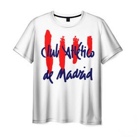 Мужская футболка 3D с принтом Атлетико Мадрид в Кировске, 100% полиэфир | прямой крой, круглый вырез горловины, длина до линии бедер | atletico madrid | club | football | spanish | атлетико мадрид | испанский | клуб | футбольный