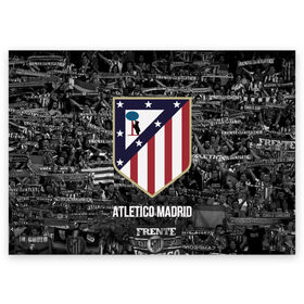 Поздравительная открытка с принтом Атлетико Мадрид в Кировске, 100% бумага | плотность бумаги 280 г/м2, матовая, на обратной стороне линовка и место для марки
 | atletico madrid | club | football | spanish | атлетико мадрид | испанский | клуб | футбольный