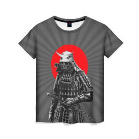Женская футболка 3D с принтом Мертвый самурай в Кировске, 100% полиэфир ( синтетическое хлопкоподобное полотно) | прямой крой, круглый вырез горловины, длина до линии бедер | bone | japan | samurai | skelet | skull | warrior | воин | катана | кости | меч | самурай | скелет | череп | япония