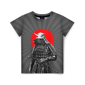 Детская футболка 3D с принтом Мертвый самурай в Кировске, 100% гипоаллергенный полиэфир | прямой крой, круглый вырез горловины, длина до линии бедер, чуть спущенное плечо, ткань немного тянется | bone | japan | samurai | skelet | skull | warrior | воин | катана | кости | меч | самурай | скелет | череп | япония