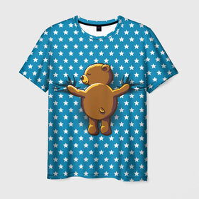 Мужская футболка 3D с принтом Медвежьи объятия в Кировске, 100% полиэфир | прямой крой, круглый вырез горловины, длина до линии бедер | bear | beast | kid | love | teddy | toy | звезды | зверь | игрушка | любовь | медведь | мишка
