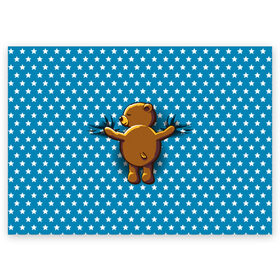 Поздравительная открытка с принтом Медвежьи объятия в Кировске, 100% бумага | плотность бумаги 280 г/м2, матовая, на обратной стороне линовка и место для марки
 | Тематика изображения на принте: bear | beast | kid | love | teddy | toy | звезды | зверь | игрушка | любовь | медведь | мишка
