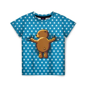 Детская футболка 3D с принтом Медвежьи объятия в Кировске, 100% гипоаллергенный полиэфир | прямой крой, круглый вырез горловины, длина до линии бедер, чуть спущенное плечо, ткань немного тянется | bear | beast | kid | love | teddy | toy | звезды | зверь | игрушка | любовь | медведь | мишка