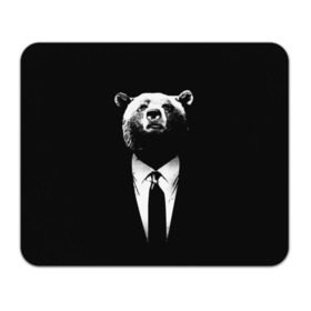 Коврик прямоугольный с принтом Медведь бизнесмен в Кировске, натуральный каучук | размер 230 х 185 мм; запечатка лицевой стороны | animal | bear | beast | business | suit | бизнес | джентльмен | животное | зверь | медведь | смокинг