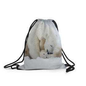 Рюкзак-мешок 3D с принтом Идиллия в Кировске, 100% полиэстер | плотность ткани — 200 г/м2, размер — 35 х 45 см; лямки — толстые шнурки, застежка на шнуровке, без карманов и подкладки | айсберг | арктика | животные | лёд | медведи | природа | север | снег