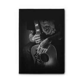 Обложка для автодокументов с принтом Гитарист в Кировске, натуральная кожа |  размер 19,9*13 см; внутри 4 больших “конверта” для документов и один маленький отдел — туда идеально встанут права | rock | гитара | рок | рок жив | рок музыка | русский рок