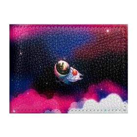 Обложка для студенческого билета с принтом Ёжик в космосе в Кировске, натуральная кожа | Размер: 11*8 см; Печать на всей внешней стороне | Тематика изображения на принте: в тумане | еж