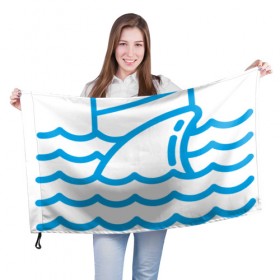 Флаг 3D с принтом Акула сетевого в Кировске, 100% полиэстер | плотность ткани — 95 г/м2, размер — 67 х 109 см. Принт наносится с одной стороны | Тематика изображения на принте: mlm | акула | млм | сетевой маркетинг | сеть