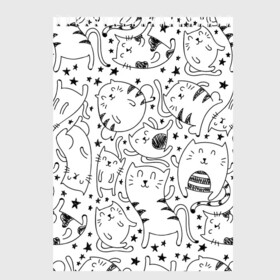 Скетчбук с принтом Котейки в Кировске, 100% бумага
 | 48 листов, плотность листов — 100 г/м2, плотность картонной обложки — 250 г/м2. Листы скреплены сверху удобной пружинной спиралью | cat | кот | котенок | котик | кошка | принт | рисунок